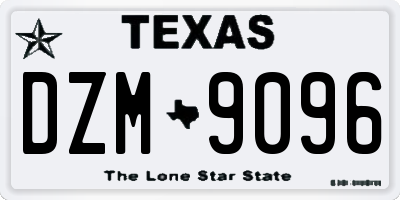TX license plate DZM9096