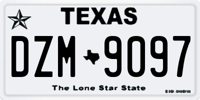 TX license plate DZM9097