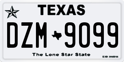 TX license plate DZM9099