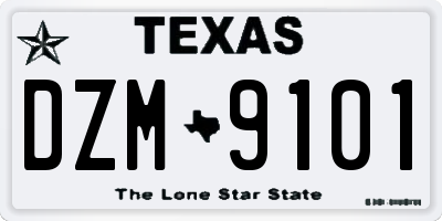 TX license plate DZM9101