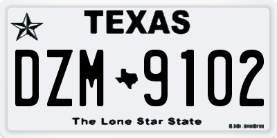 TX license plate DZM9102