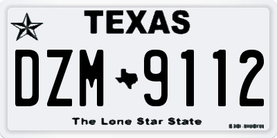 TX license plate DZM9112