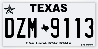 TX license plate DZM9113