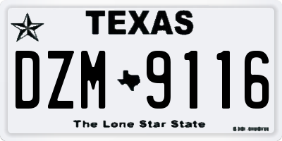 TX license plate DZM9116