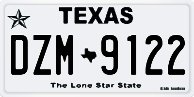TX license plate DZM9122
