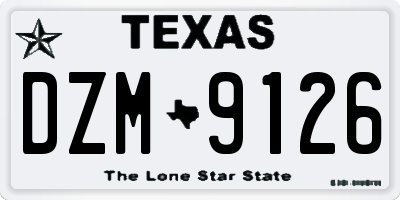 TX license plate DZM9126