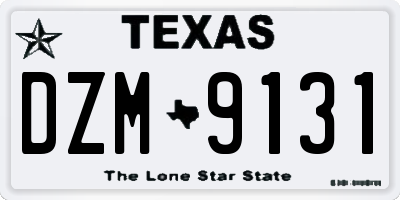 TX license plate DZM9131