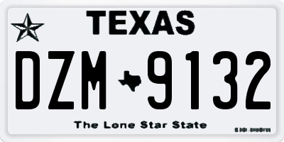 TX license plate DZM9132