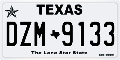 TX license plate DZM9133