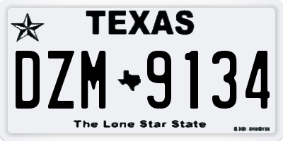 TX license plate DZM9134
