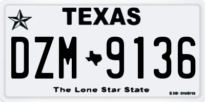 TX license plate DZM9136