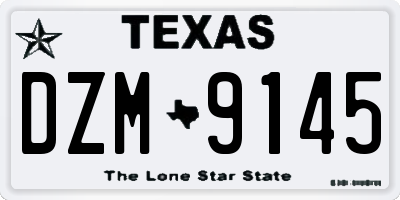 TX license plate DZM9145