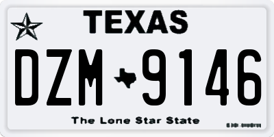 TX license plate DZM9146
