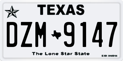 TX license plate DZM9147