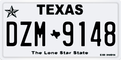 TX license plate DZM9148
