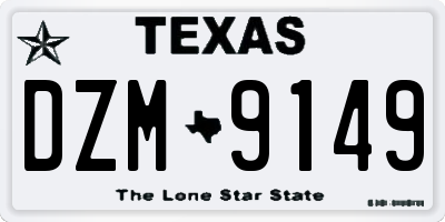 TX license plate DZM9149