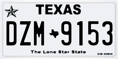 TX license plate DZM9153