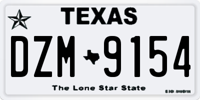 TX license plate DZM9154
