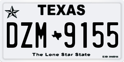 TX license plate DZM9155