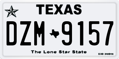 TX license plate DZM9157