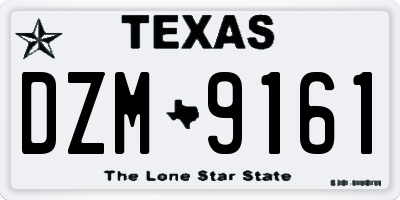 TX license plate DZM9161