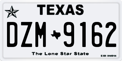 TX license plate DZM9162