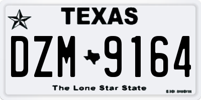 TX license plate DZM9164