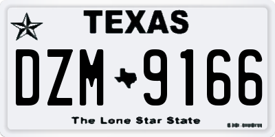 TX license plate DZM9166