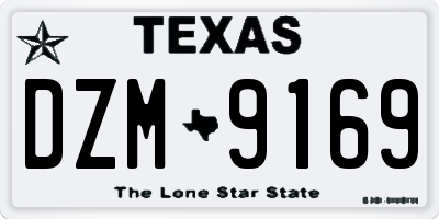 TX license plate DZM9169
