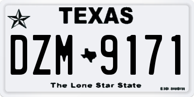 TX license plate DZM9171