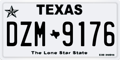 TX license plate DZM9176