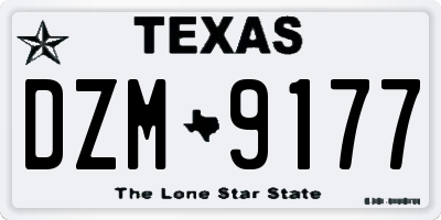TX license plate DZM9177
