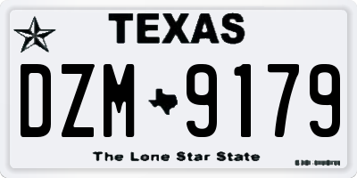 TX license plate DZM9179