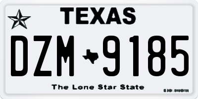 TX license plate DZM9185
