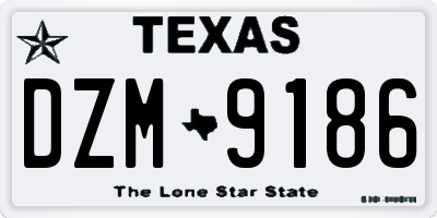 TX license plate DZM9186