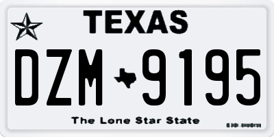 TX license plate DZM9195