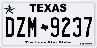 TX license plate DZM9237