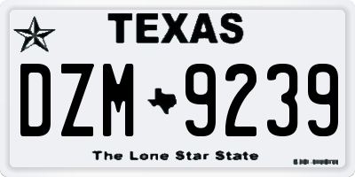 TX license plate DZM9239