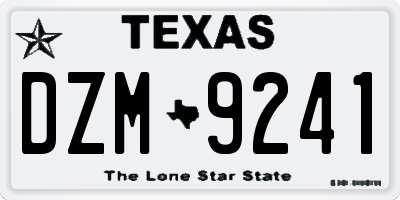 TX license plate DZM9241