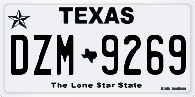 TX license plate DZM9269