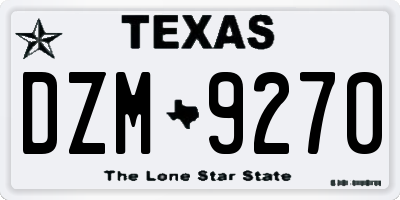 TX license plate DZM9270