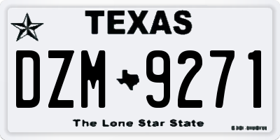 TX license plate DZM9271