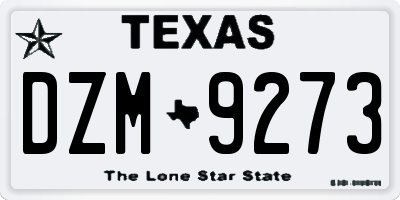 TX license plate DZM9273