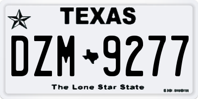 TX license plate DZM9277