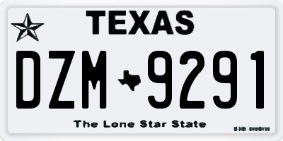 TX license plate DZM9291