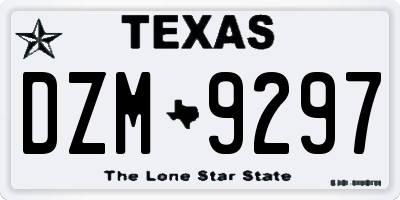 TX license plate DZM9297