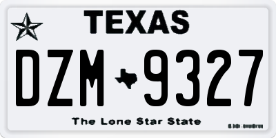 TX license plate DZM9327