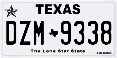 TX license plate DZM9338