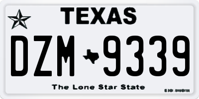 TX license plate DZM9339