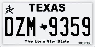 TX license plate DZM9359